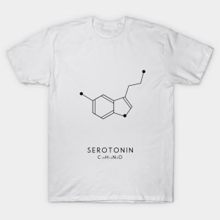 Serotonin Molecular Structure - White T-Shirt